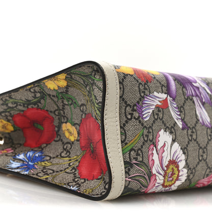 Gucci GG Supreme Monogram Flora Textured Calfskin Small Padlock Tote Beige Ebony Multicolor Mystic White 9 of 10
