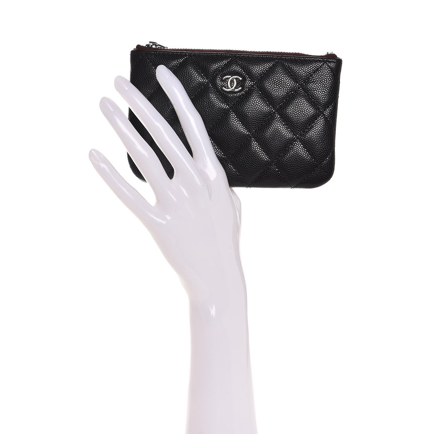 Caviar Quilted Small Cosmetic Case Black