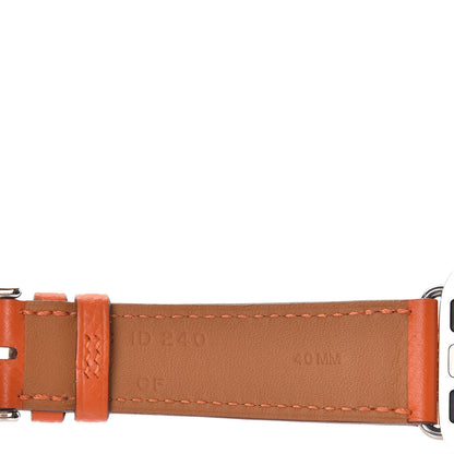 Hermes Epsom 40mm Apple Watch Single Tour Band Orange 3 of 5