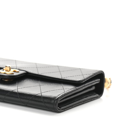 Chanel Goatskin Quilted Chic Pearls Clutch With Chain Black 10 of 10