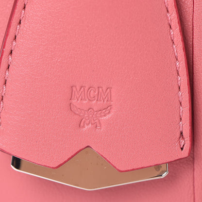 MCM Calfskin Small Essential Boston Bag Pink 13 of 15