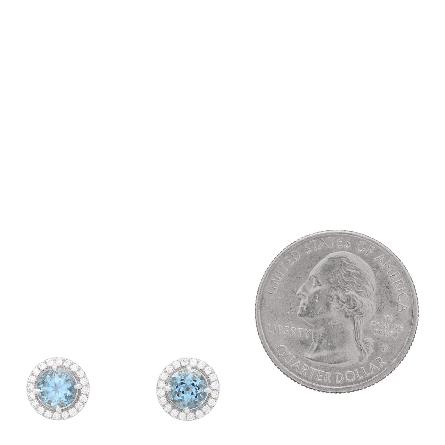 Platinum Diamond Aquamarine Soleste Earrings