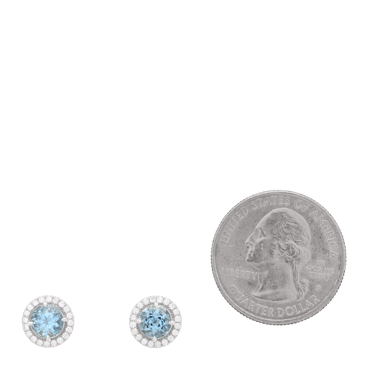 Tiffany Platinum Diamond Aquamarine Soleste Earrings 2 of 5