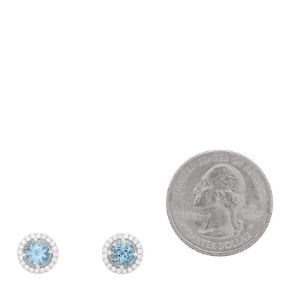 Tiffany Platinum Diamond Aquamarine Soleste Earrings 2 of 5