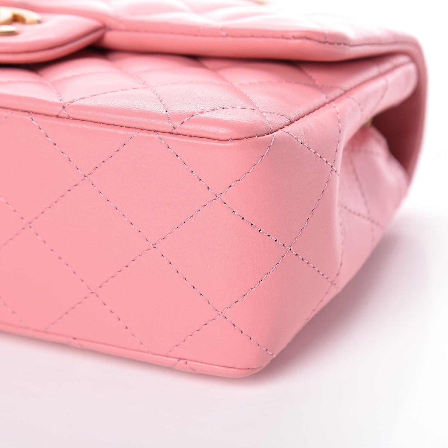 Chanel Lambskin Quilted Mini Rectangular Flap Pink 6 of 11