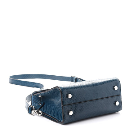 Christian Dior Python Mini Diorever Flap Blue 4 of 16