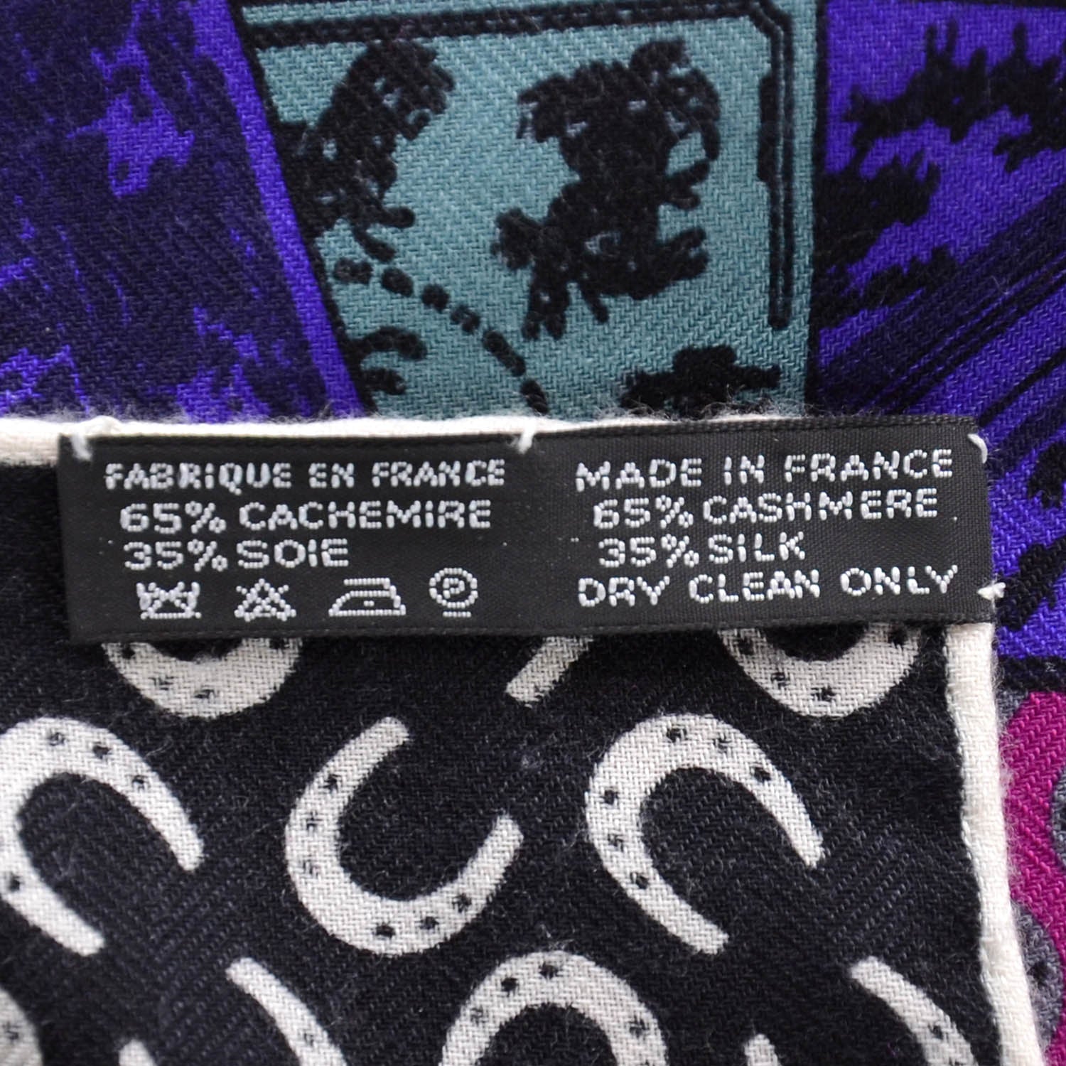 Hermes Cashmere Silk A Cheval Sur Mon Carre Shawl GM 140 6 of 7