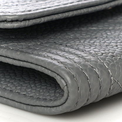 Chanel Caviar Chevron Quilted Boy Card Holder Grey 10 of 13