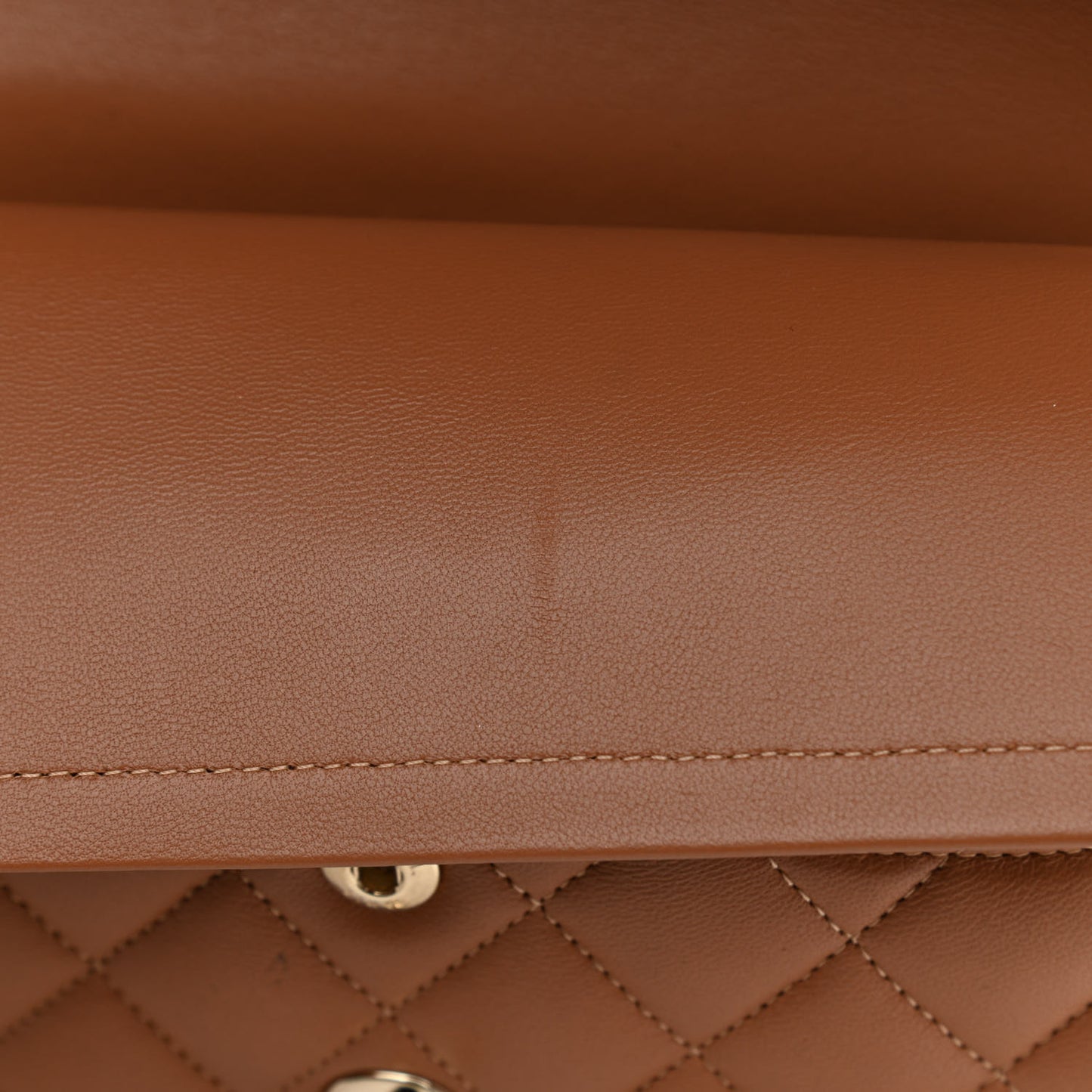 Lambskin Quilted Small Double Flap Brown