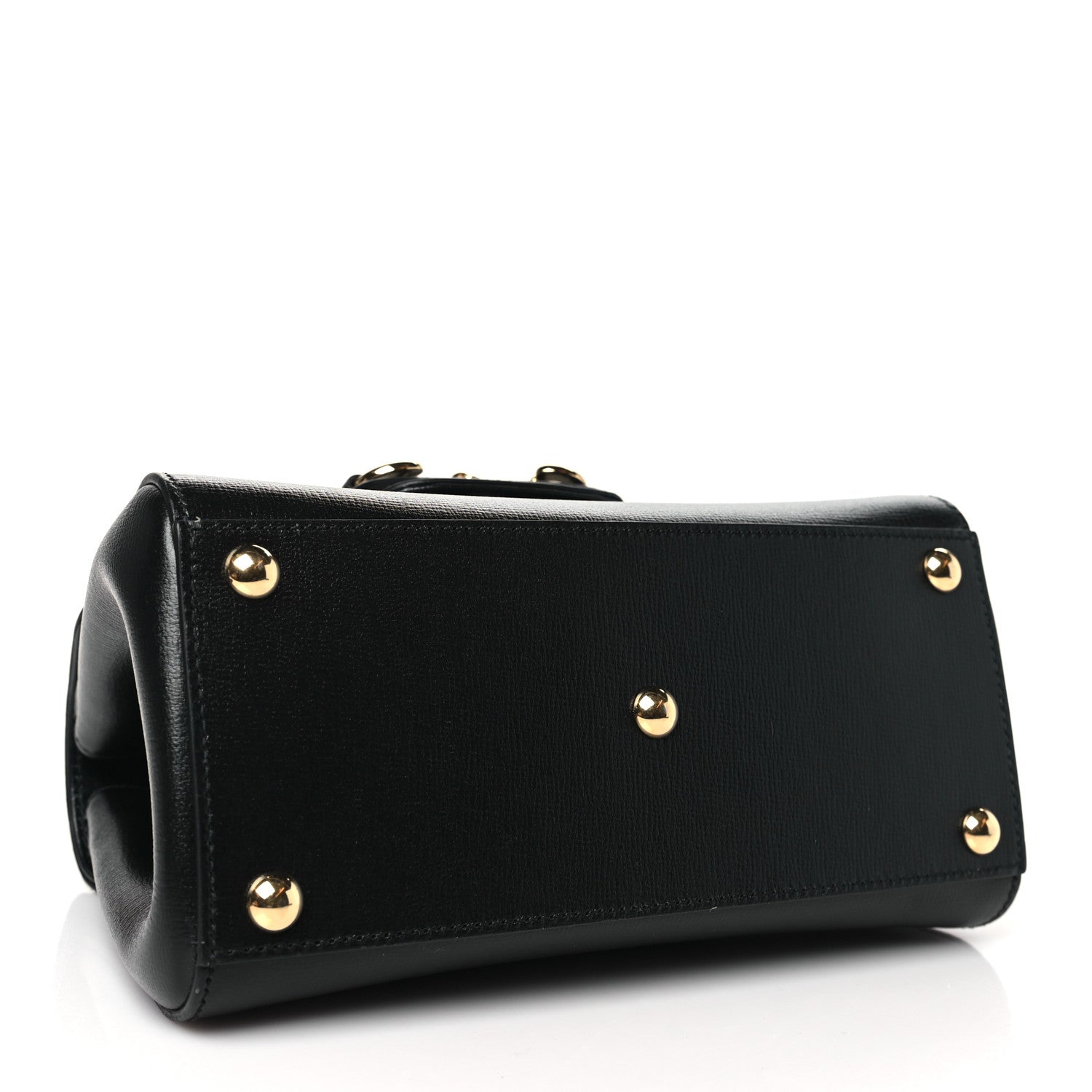 Gucci Glazed Textured Calfskin Mini Horsebit 1955 Top Handle Flap Bag Black 4 of 11