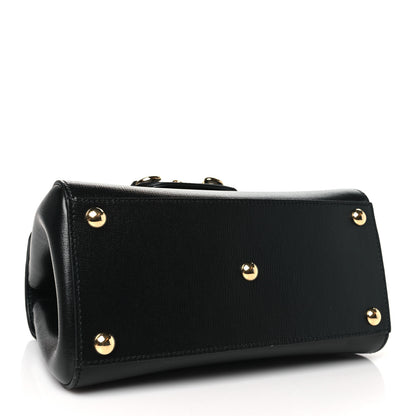 Gucci Glazed Textured Calfskin Mini Horsebit 1955 Top Handle Flap Bag Black 4 of 11