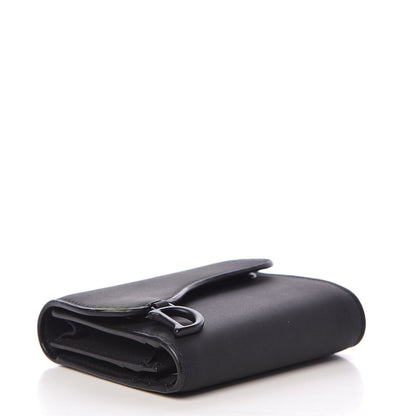Christian Dior Ultra Matte Calfskin Saddle Card Holder Black 4 of 8