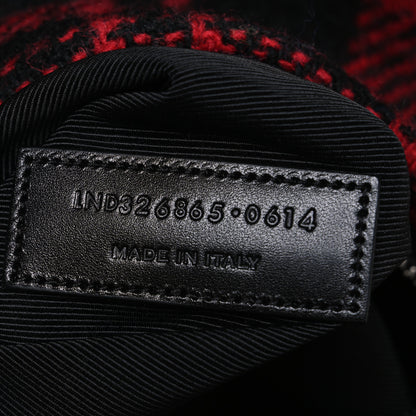 Saint Laurent Wool Tartan City Backpack Red Black 7 of 10