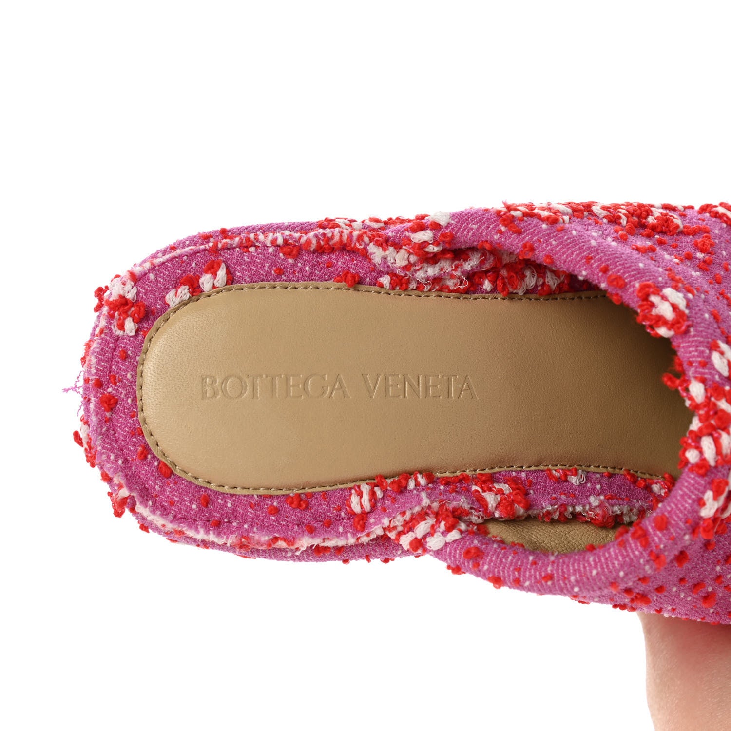 Bottega Veneta Boucle Slide Platform 115 Wedge Sandals 38 Bubble Gum 6 of 12