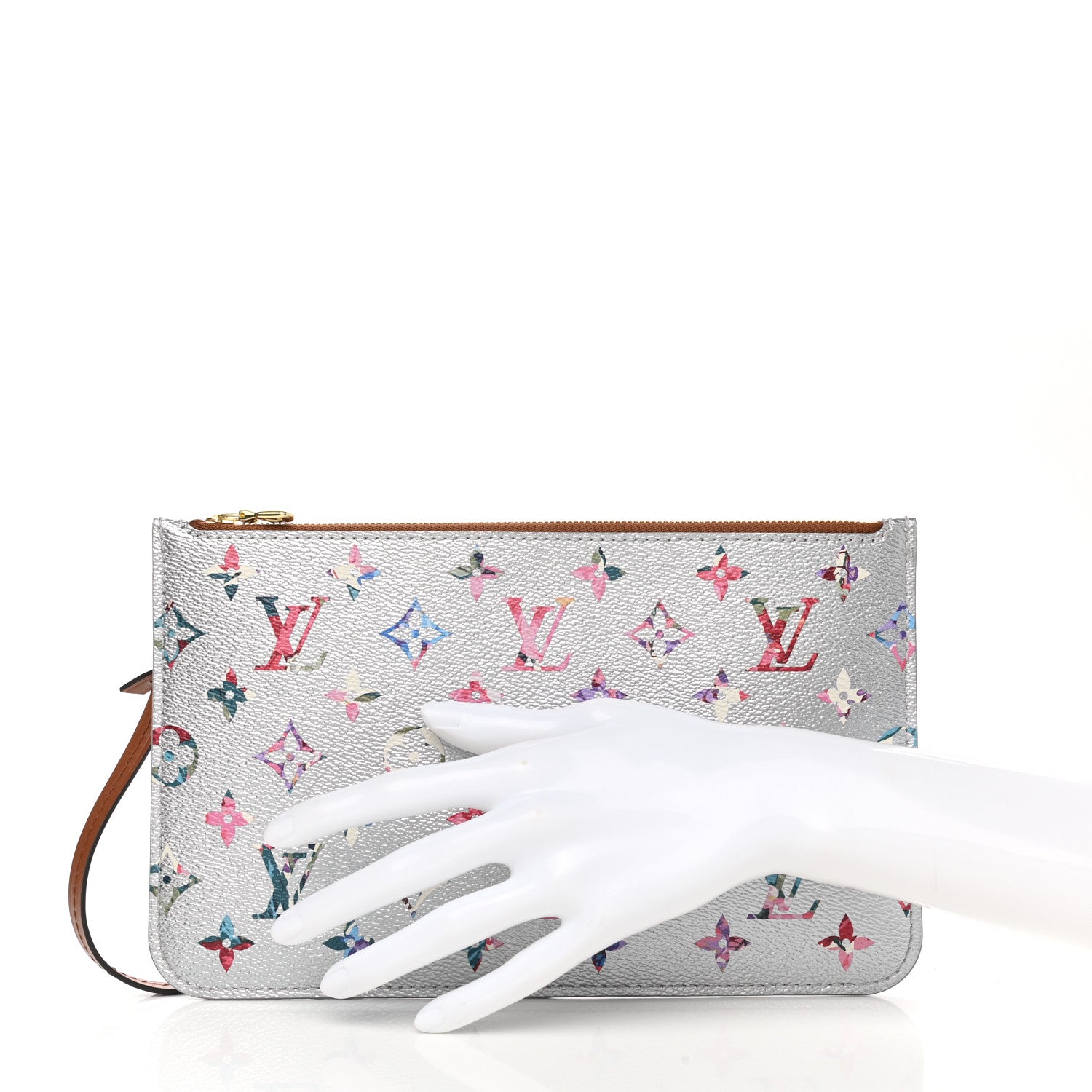 Louis Vuitton Metallic Monogram LV Garden Neverfull MM GM Pochette Silver 2 of 6