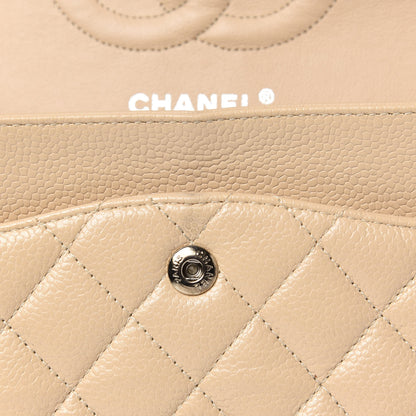 Chanel Caviar Quilted Medium Double Flap Beige 15 of 16