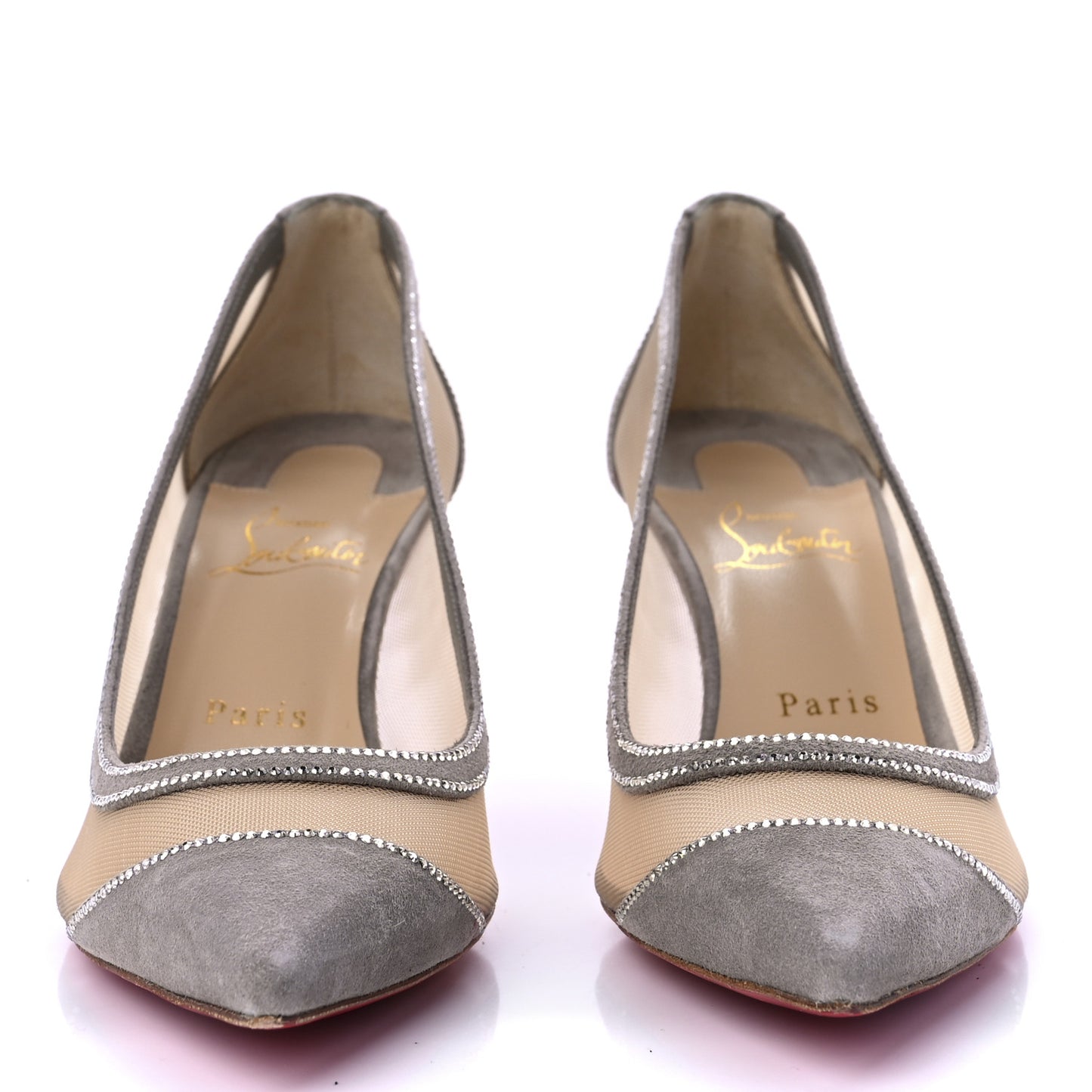 Veau Velours Crystal Rete Galativi 70 Pumps 39 Grey