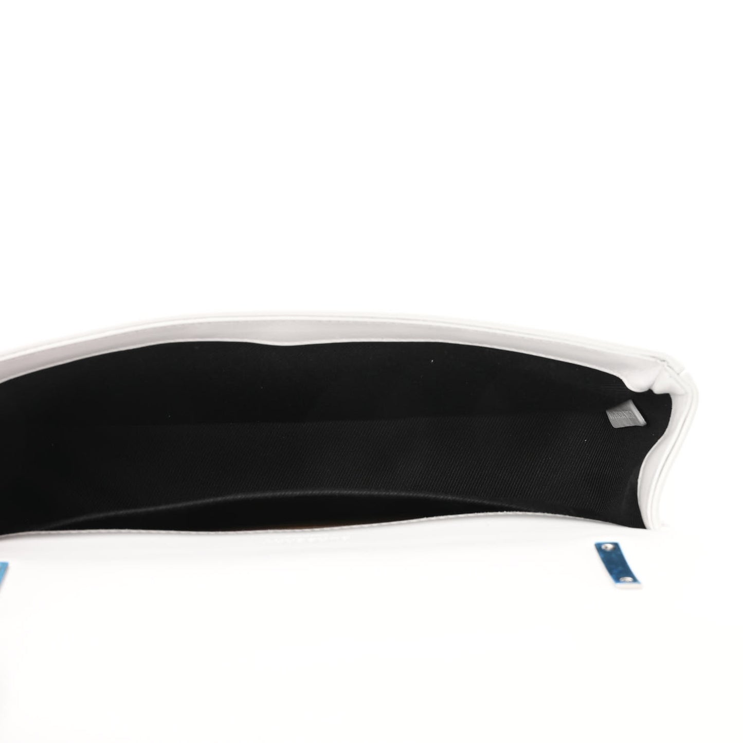 Patent Quilted Horseferry Print Small Lola Bag White