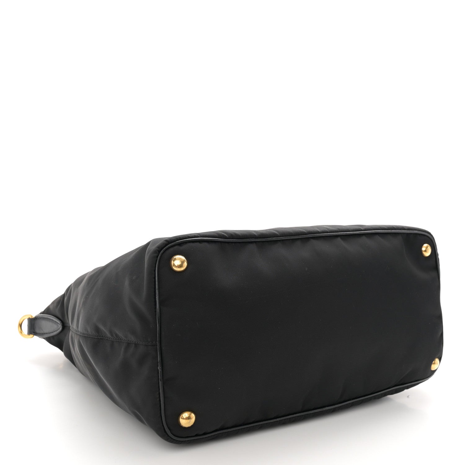 Prada Tessuto Nylon Soft Calfskin Tote Black 4 of 13