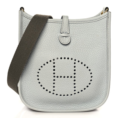 Hermes Taurillon Clemence Amazone Evelyne TPM Bleu Pale Etain 1 of 11