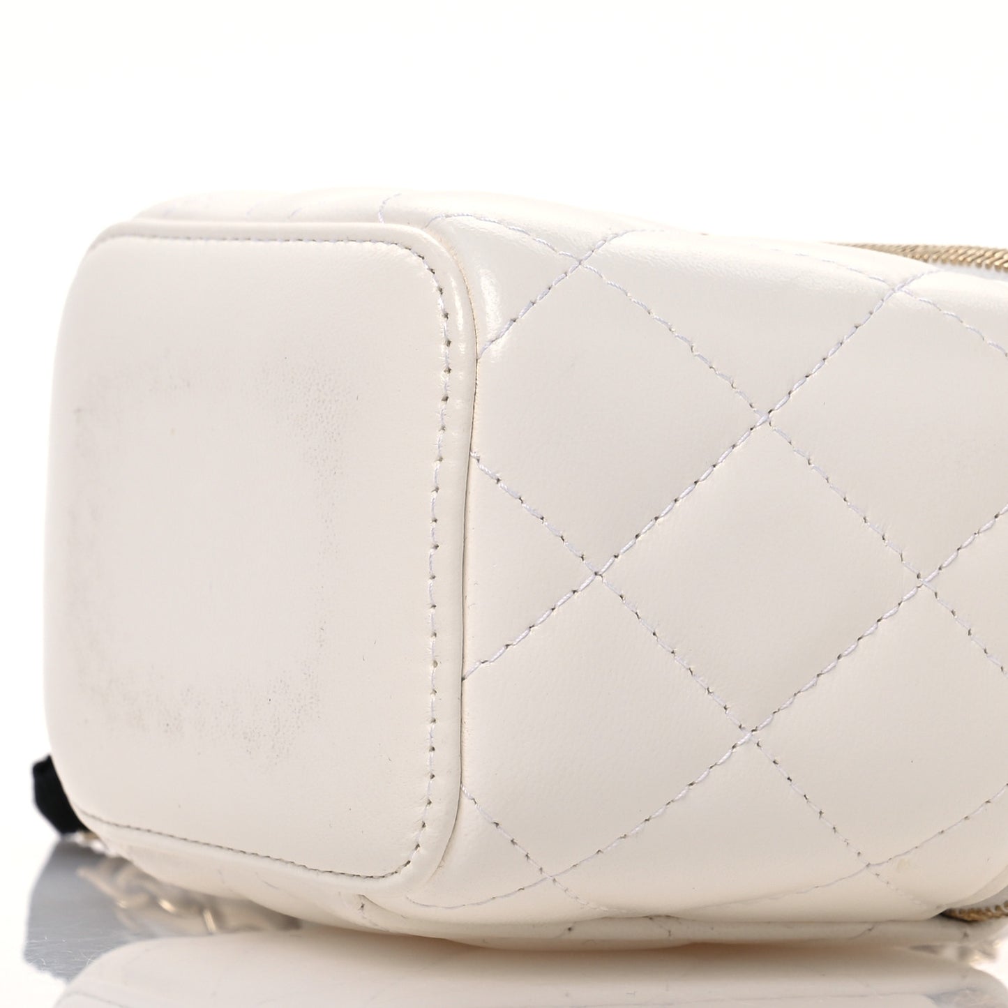Lambskin Quilted My Chanel Lady Vanity Case With Chain White