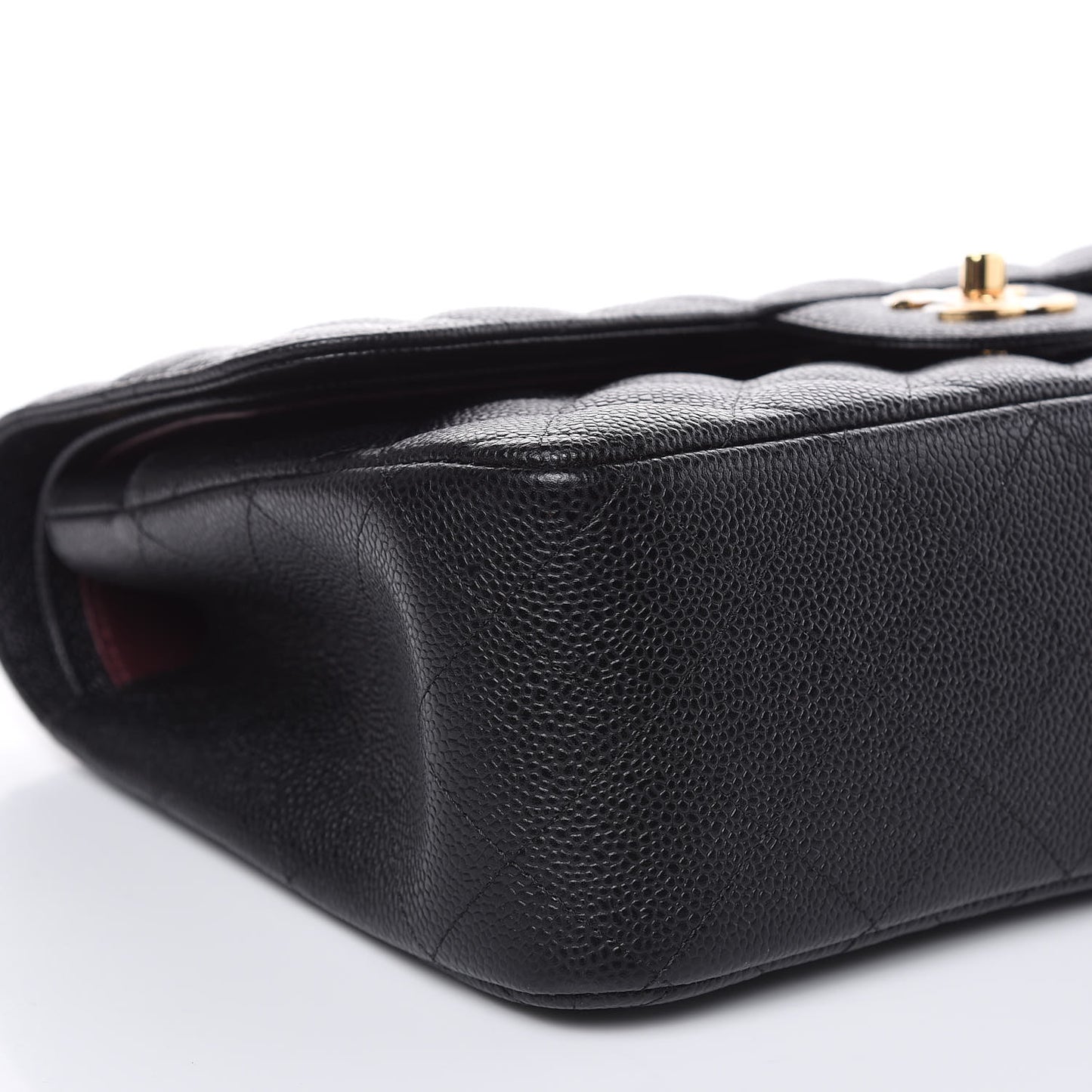Caviar Quilted Jumbo Double Flap Black