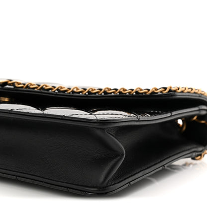 Chanel Patent Quilted Chain Around Heart Flap Black 10 of 11