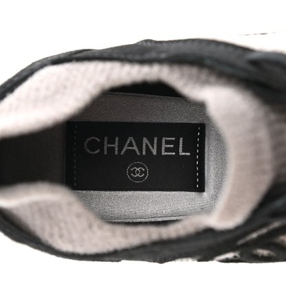 Chanel Fabric Suede Calfskin CC Sneakers 36 Grey Black 7 of 9