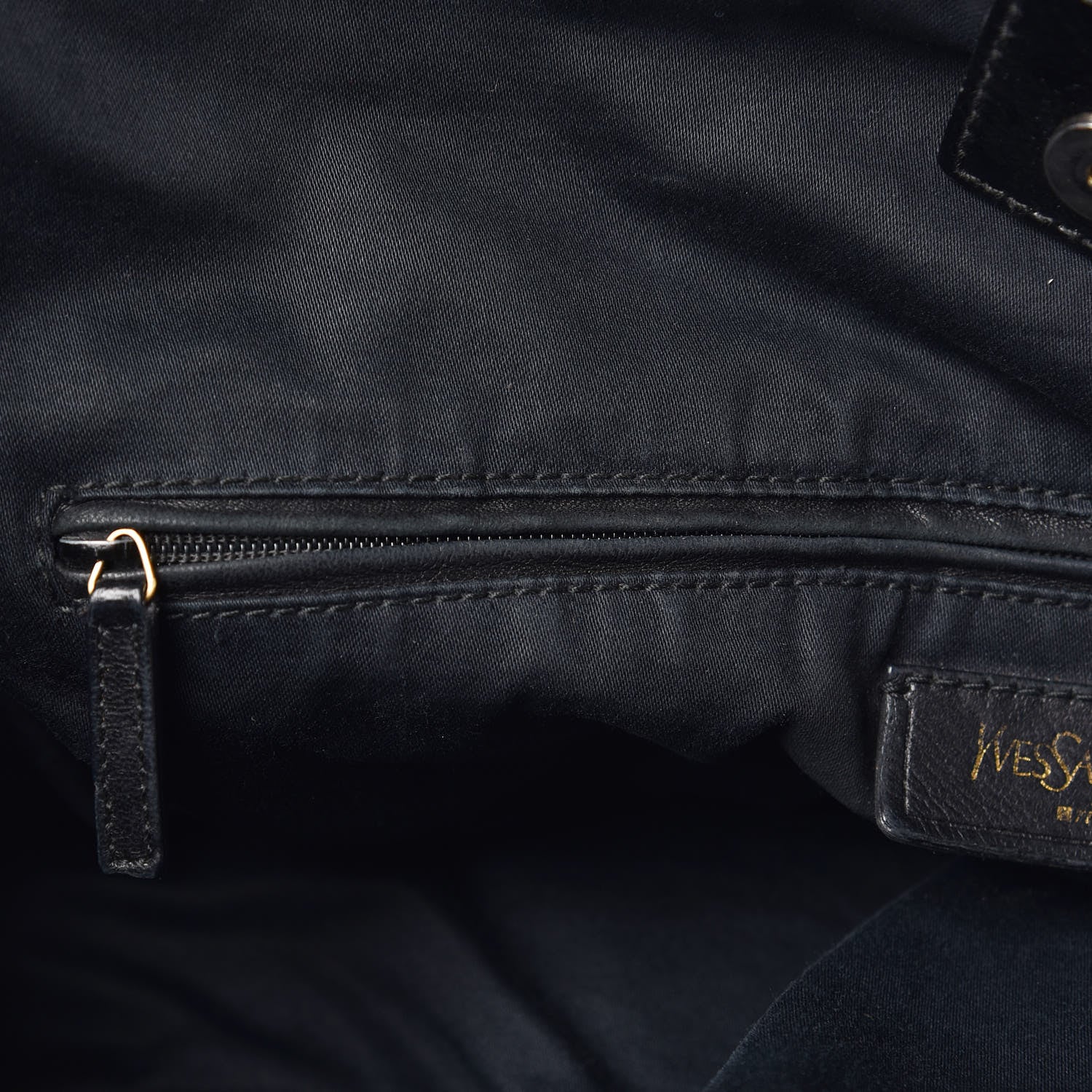 Saint Laurent Textured Patent Large Y-Mail Tote Black 13 of 13