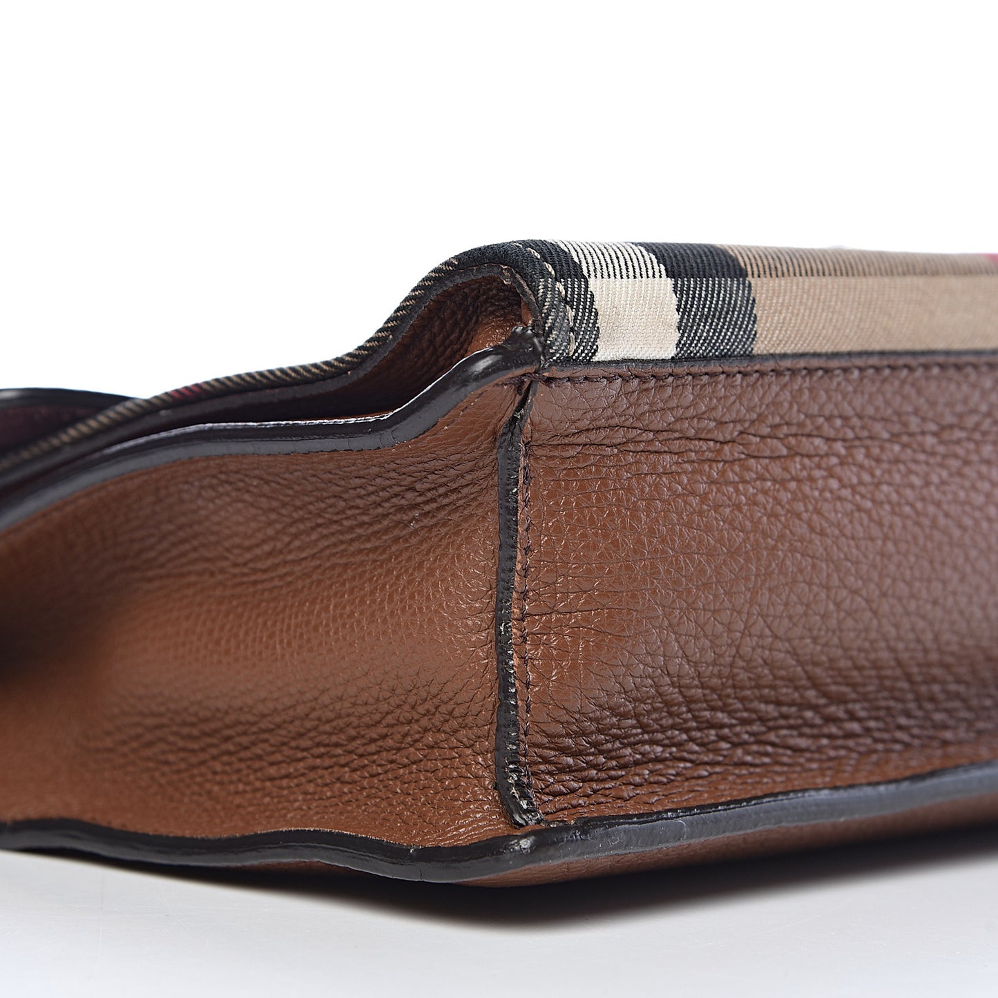 Derby Calfskin House Check Small Macken Crossbody Bag Tan