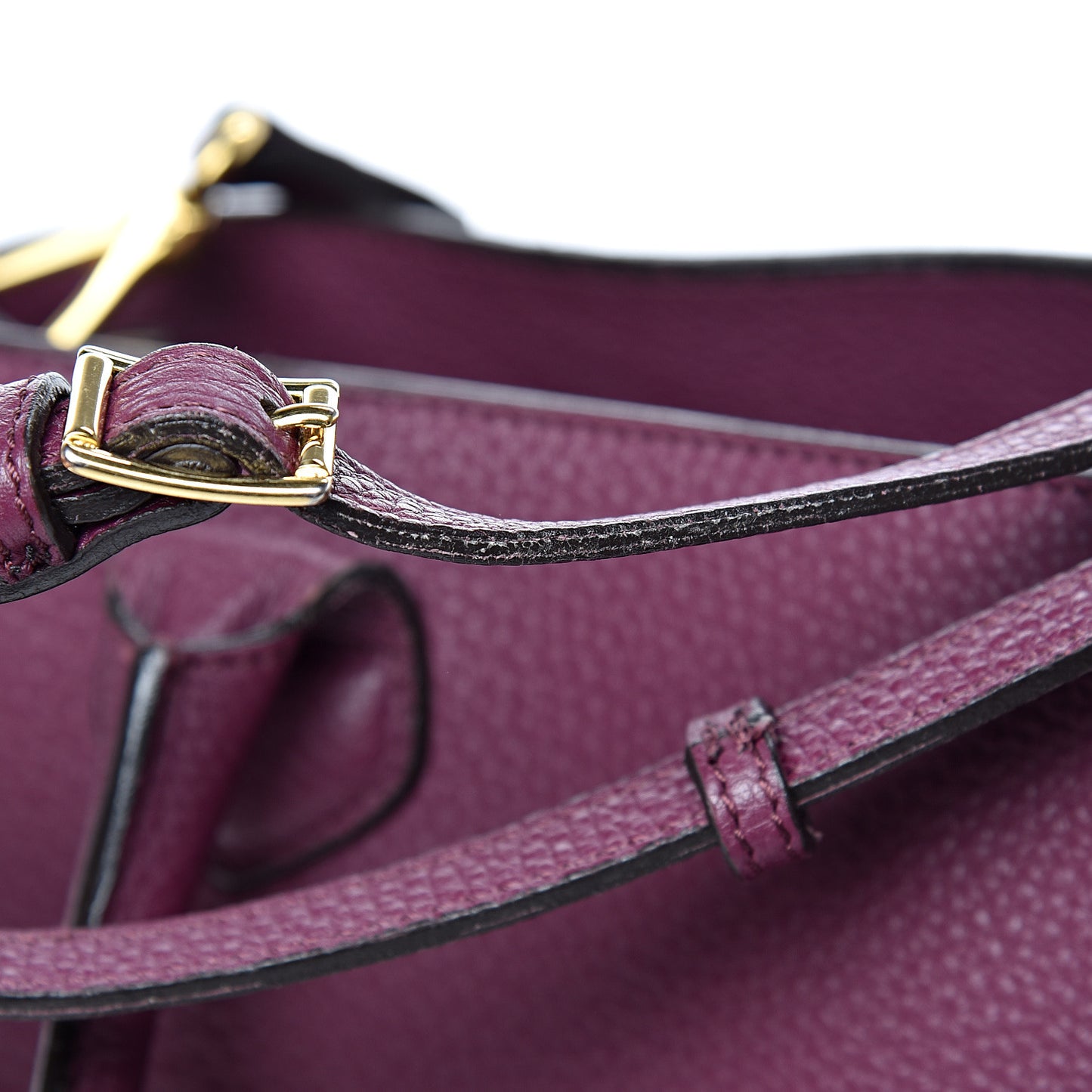 Derby Calfskin House Check Medium Banner Tote Dark Plum