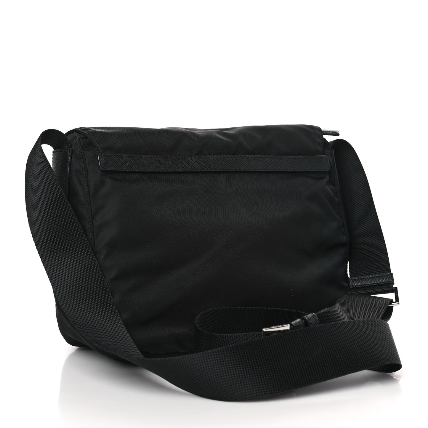 Tessuto Nylon Saffiano Vela Messenger Bag Black