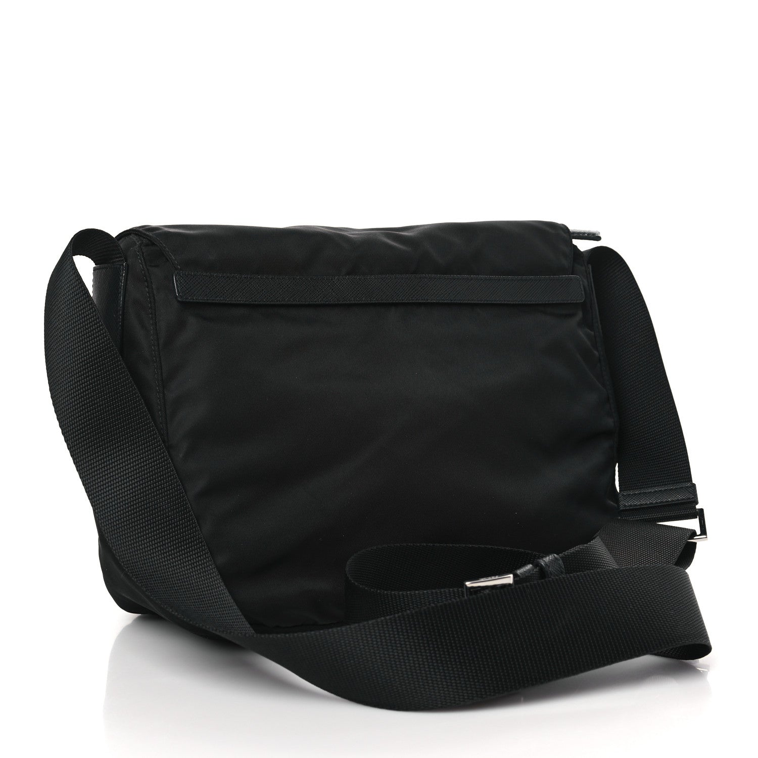 Prada Tessuto Nylon Saffiano Vela Messenger Bag Black 3 of 9