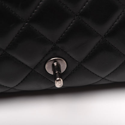 Chanel Lambskin Quilted Jumbo Grocery By Chanel Drawstring Shopping Bag Black 17 of 25