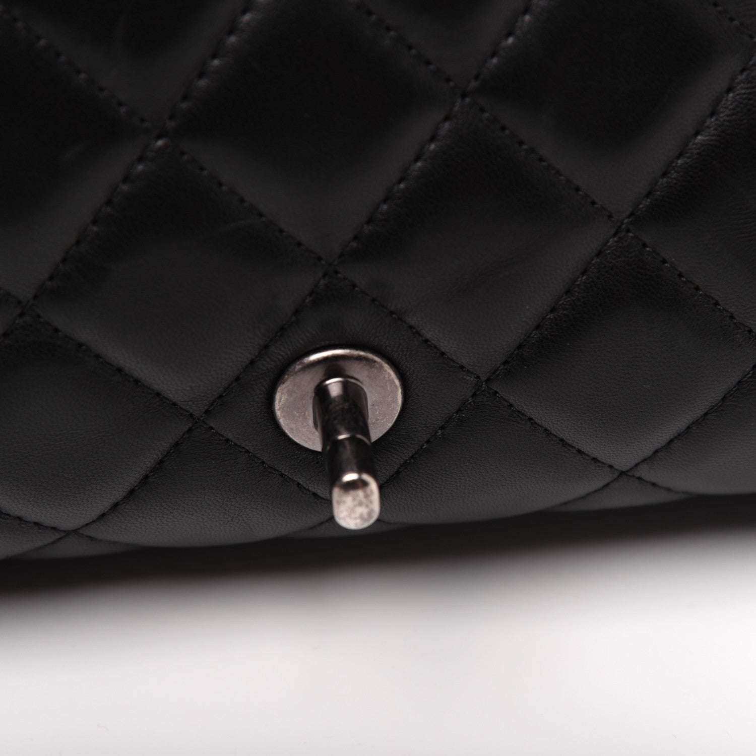 Chanel Lambskin Quilted Jumbo Grocery By Chanel Drawstring Shopping Bag Black 17 of 25