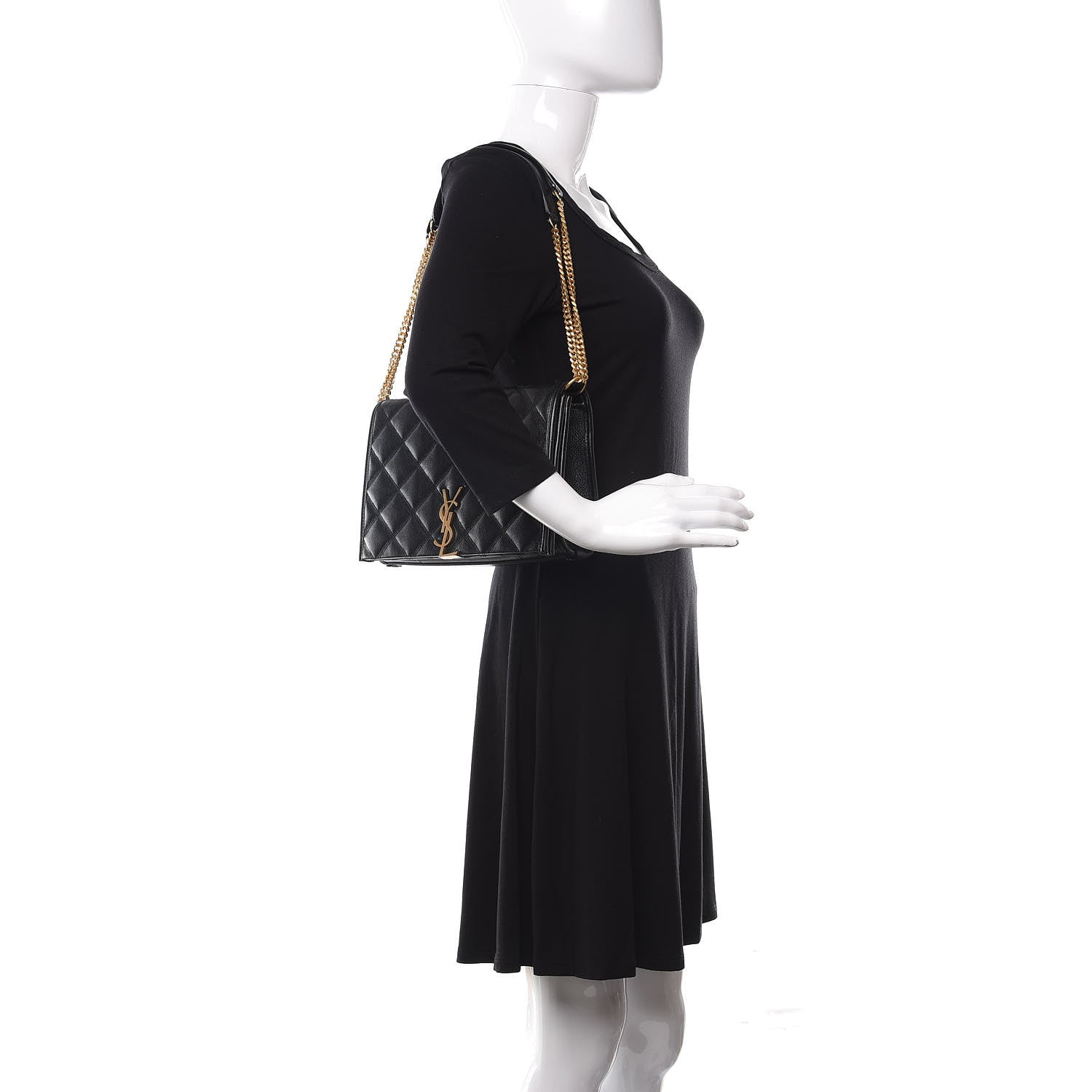 Saint Laurent Lambskin Quilted Mini Becky Chain Bag Black 2 of 10