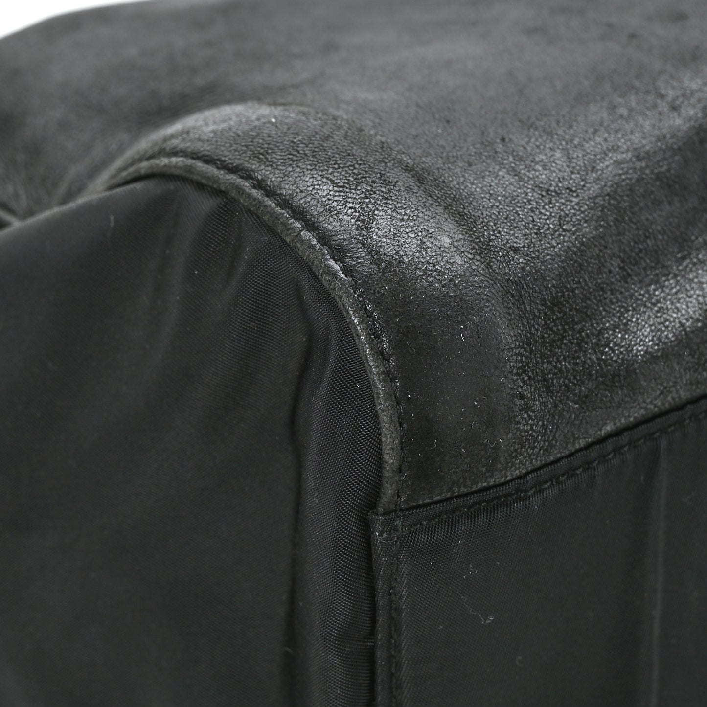Nappa Tessuto Nylon Chain Tote Black
