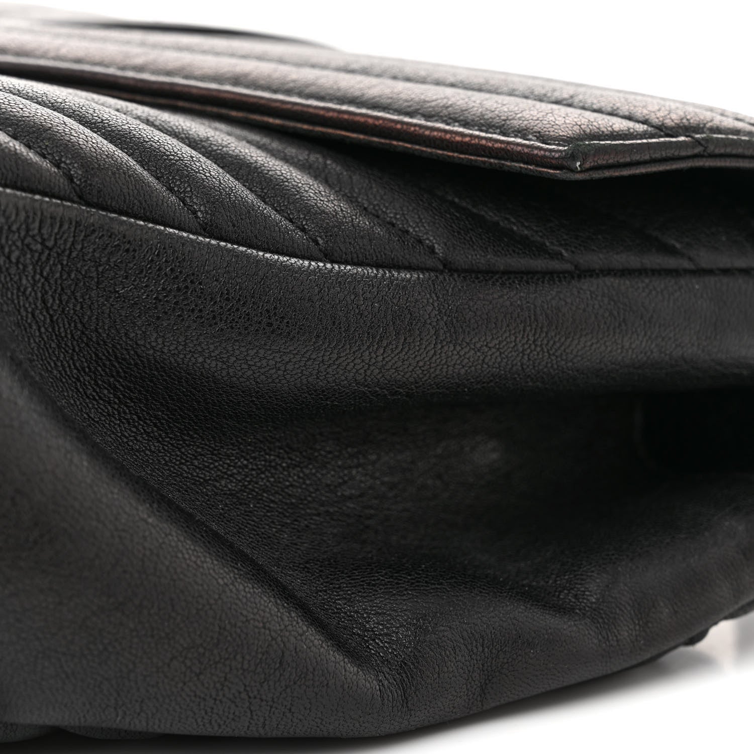 Saint Laurent Sheepskin Matelasse Chevron Monogram Large College Satchel Black 14 of 18