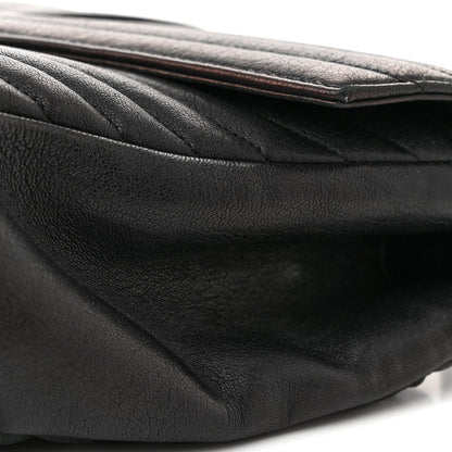 Saint Laurent Sheepskin Matelasse Chevron Monogram Large College Satchel Black 14 of 18
