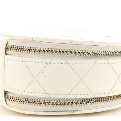 Chanel Lambskin Quilted Round Handle With Care Vanity With Chain White 10 of 11