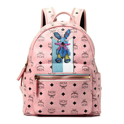MCM Visetos Small Studded Stark Rabbit Backpack Pink 1 of 4