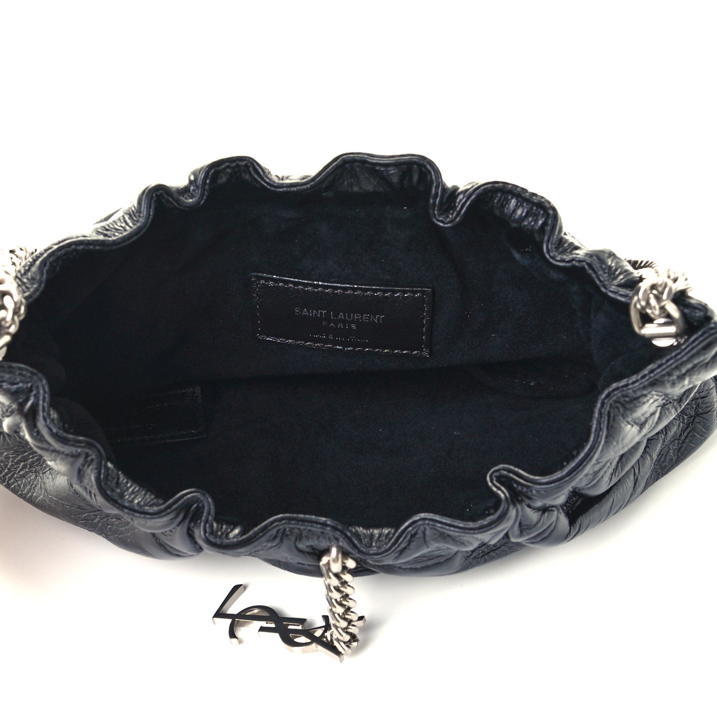 Calfskin Pac Ruched Hobo Black