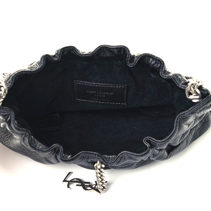 Saint Laurent Calfskin Pac Ruched Hobo Black 5 of 10