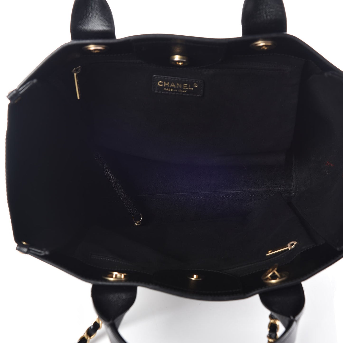 Caviar Small Studded Deauville Tote Black