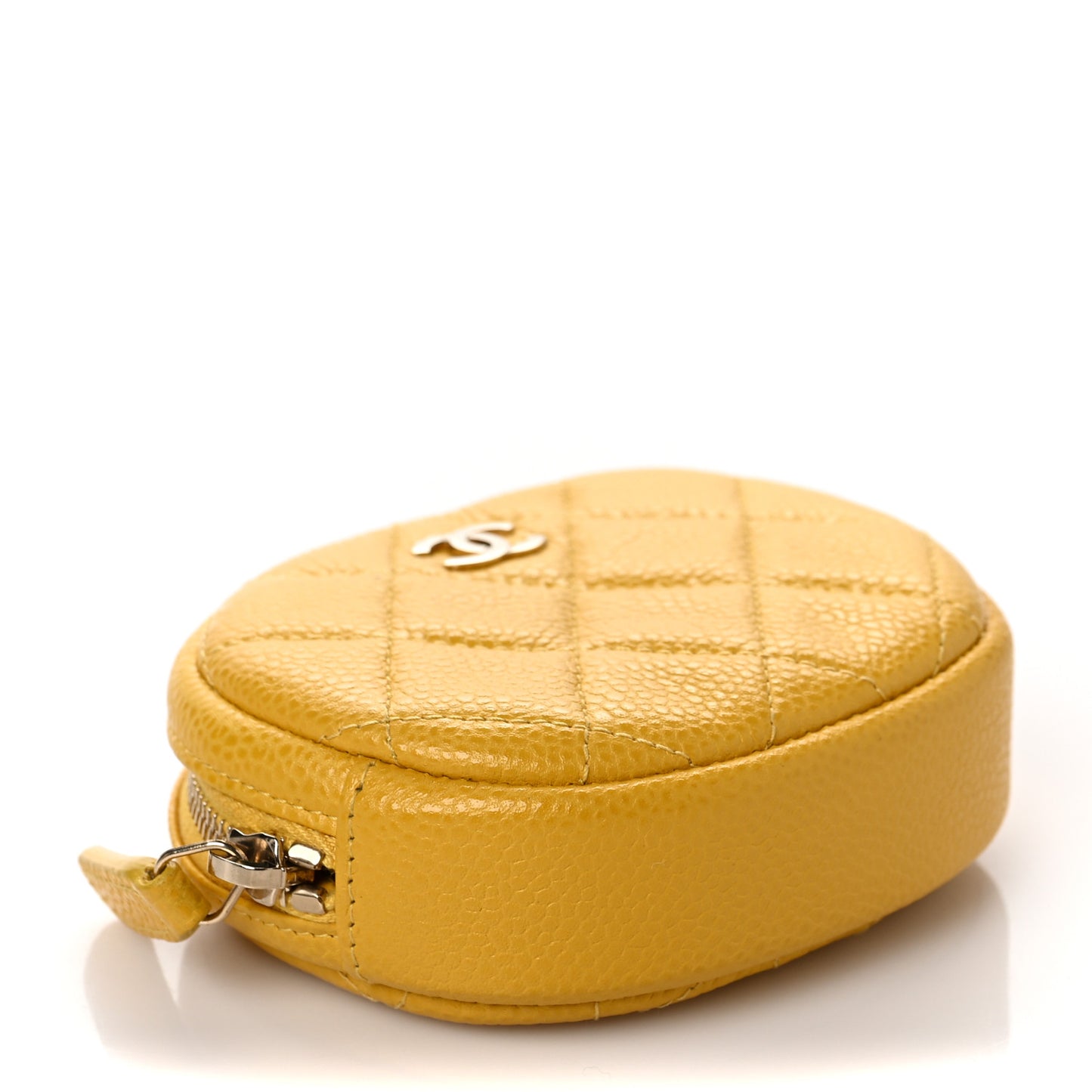 Caviar Quilted Zip Around Classic Coin Purse Yellow