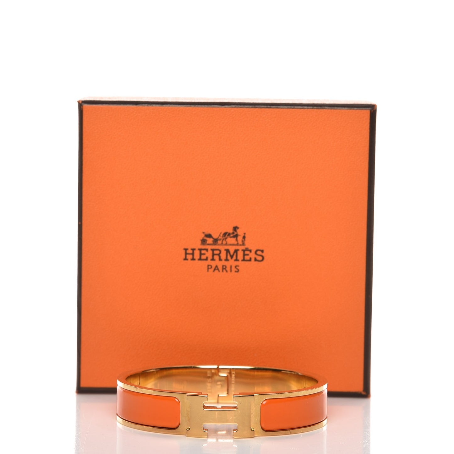 Enamel Narrow Clic Clac H Bracelet PM Orange