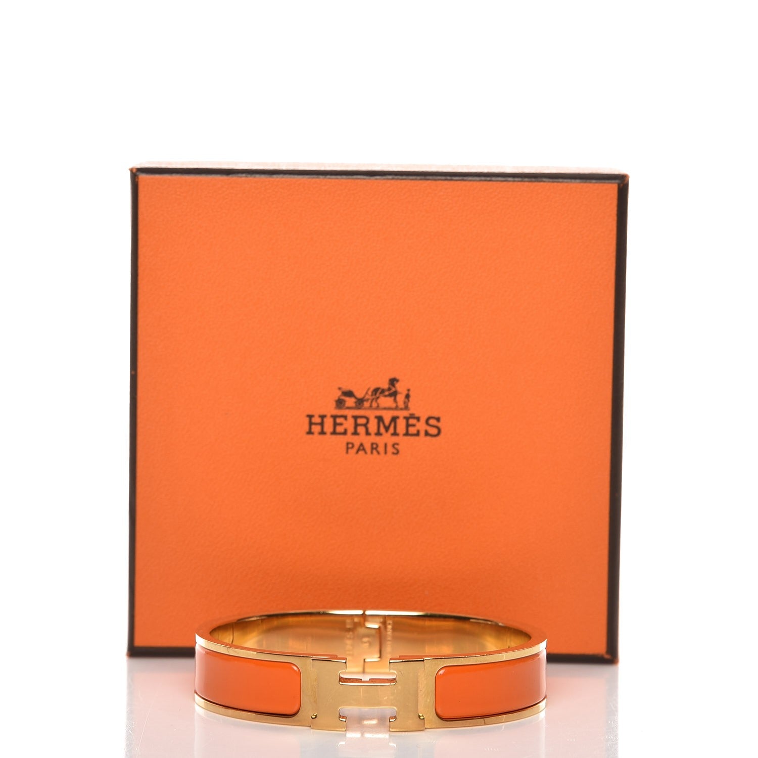 Hermes Enamel Narrow Clic Clac H Bracelet PM Orange 5 of 5