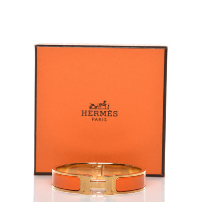 Hermes Enamel Narrow Clic Clac H Bracelet PM Orange 5 of 5
