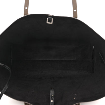 Saint Laurent Grained Calfskin Large Shopping Tote Warm Taupe Black 6 of 10