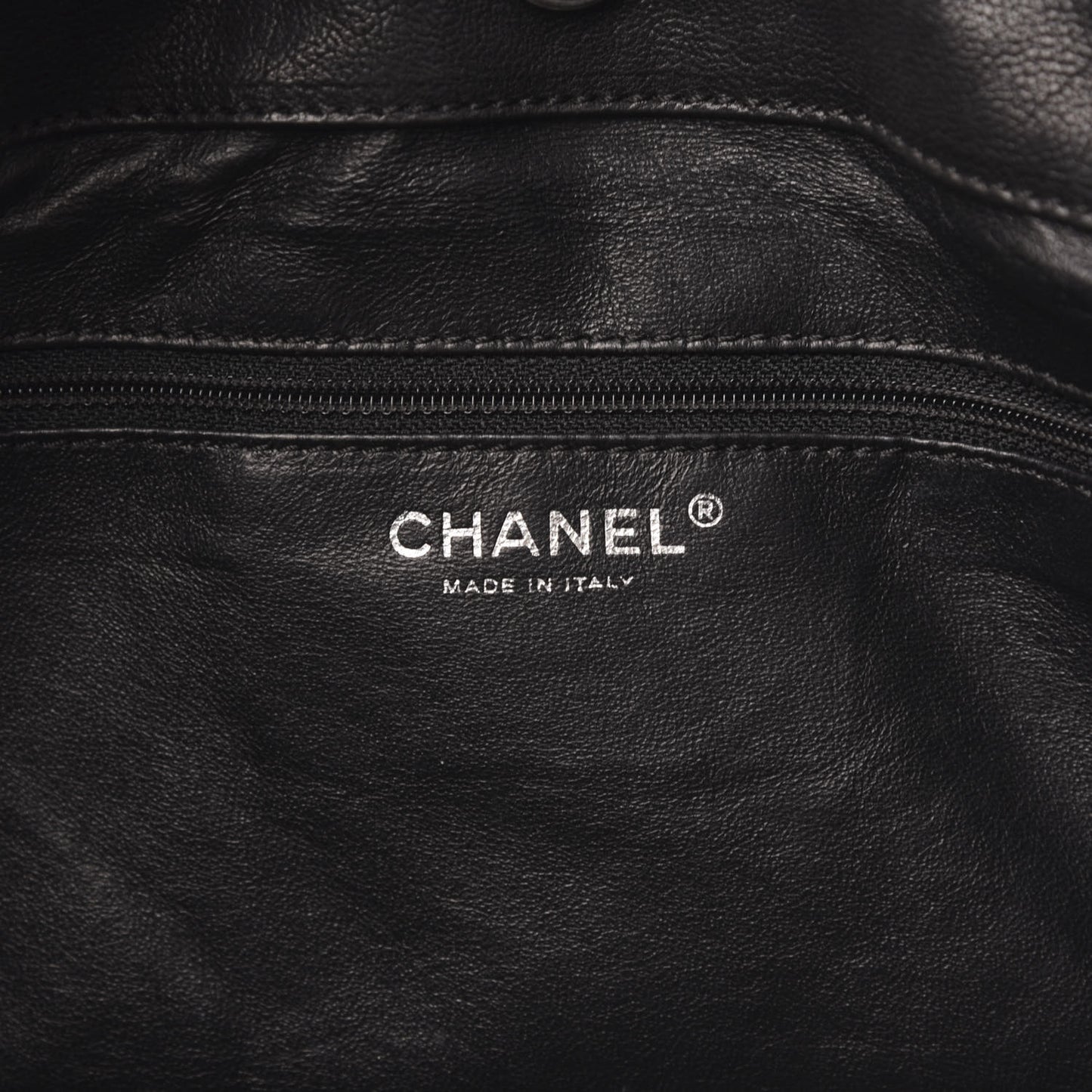 Glazed Calfskin East West Modern Chain Tote Black